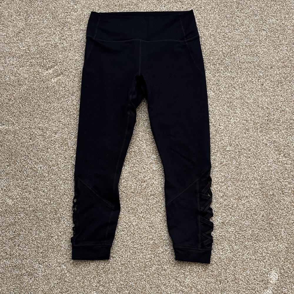 Fabletics Black Leggings with Side Detail